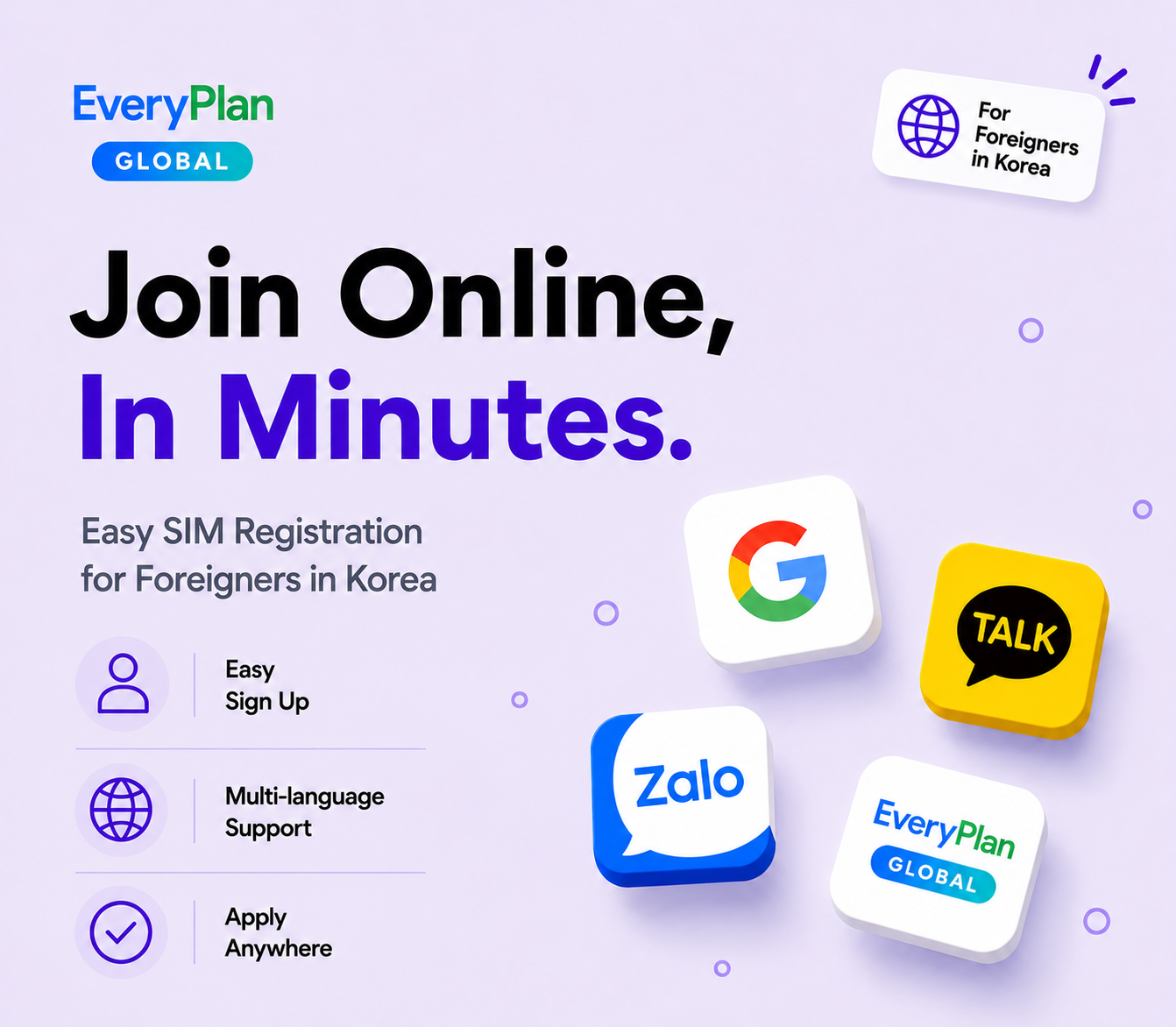 Foreigner mobile plan Korea 25GB 5Mbps 8 months free - prepaid postpaid USIM eSIM